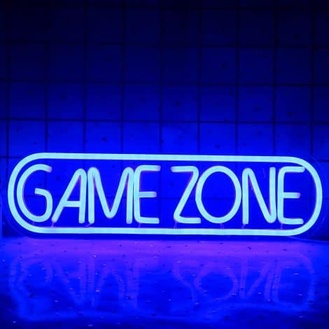 Game Zone Neon Signs – LED neon lighting specifically designed for game room decoration, play areas, man caves, pubs. Ideal gift for teens, friends, and boys.