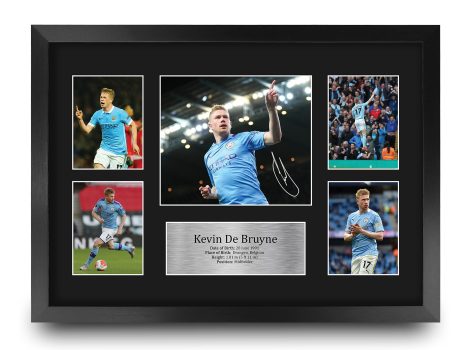 HWC Trading FR A3 Kevin De Bruyne Manchester City Memorabilia Framed Picture – Football Fan Gift.