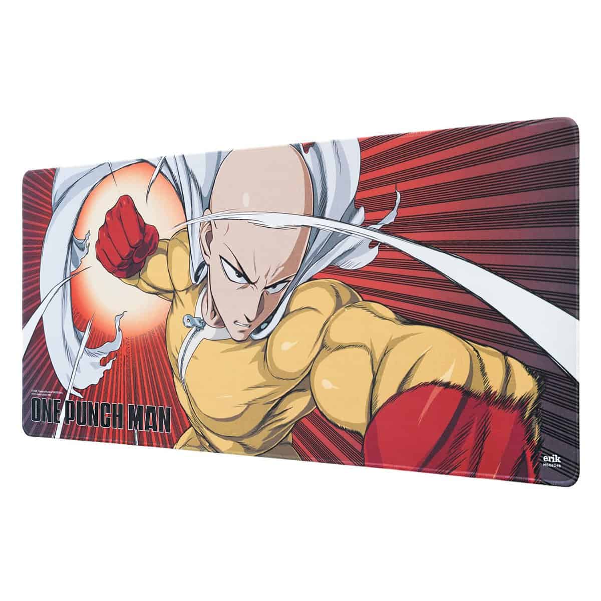 Erik Official One Punch Man Saitama XXL Mouse Mat - Desk Pad - 31.5" x 13.78" Non-Slip Rubber Base Mouse Pad, Gaming Mouse Pad, Keyboard Mouse Mat - One Punch Man Manga