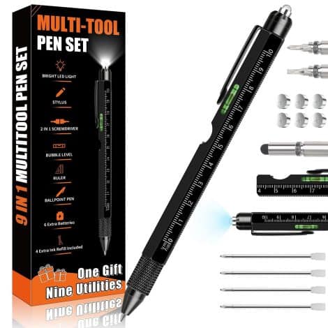 GHHFKGL Pen Sets for Gentlemen, All-in-One Multitool Pen, Trendy Gizmos for Chaps, Presents for Well-equipped Dudes