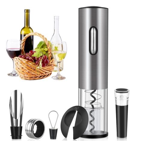 Rovtop Electric Wine Opener Kit, Rechargeable Corkscrew, Automatic Wine Lover’s Gift, Customizable Gift for Festive Occasions.