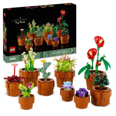 LEGO 10329 Tiny Plants Collection: Artificial Flowers in 9 Pots, Botanical Home Decor, Ideal Birthday Gift.