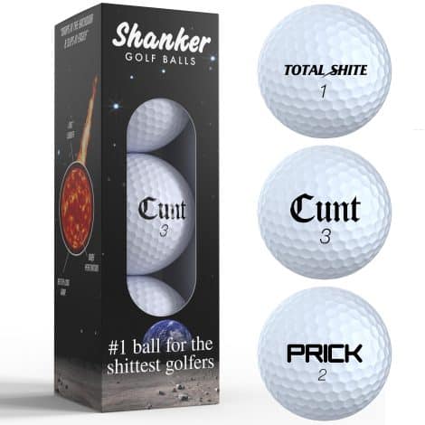 Shanker Golf Balls – Cheeky Branded Awful Balls – Hilarious Prank Present for Golf Enthusiasts (Pack of 3, Novelty, High-Quality) – 2nd Release