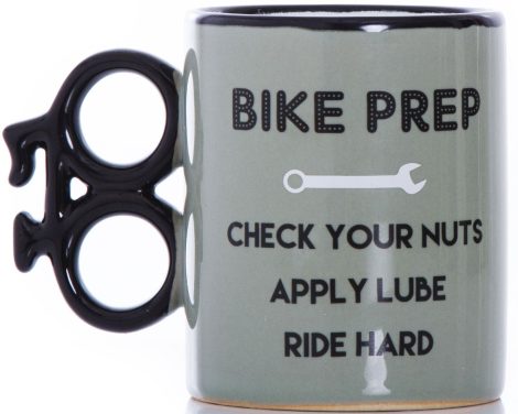 Boxer Gifts Prep Bike Mug: Quirky Bike-Shaped Handle; Ideal Cycling Presents for British Men’s Birthdays, Christmas, or Secret Santa.