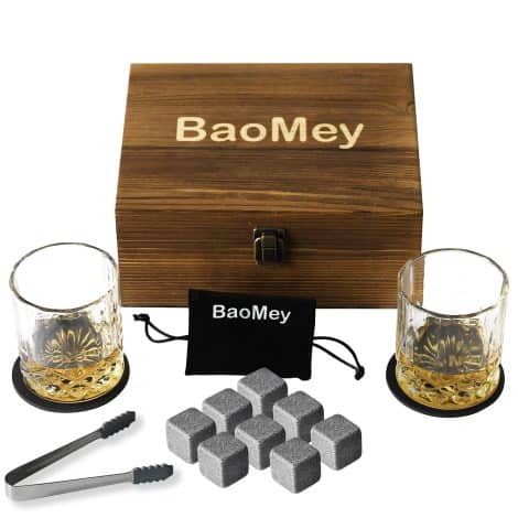 Gifts for Men: Whisky Rocks Set with Whisky Tumblers, Whisky Presents for Gentlemen Father Spouse Partner Brother, for Occasions