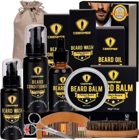 Beard Care Set for Enhanced Beard Maintenance – 10 in 1 Package with Exclusive Men’s Gifts.