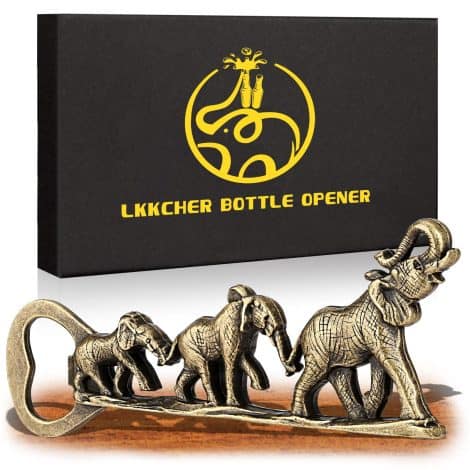 LKKCHER Bronze Elephant Bottle Opener: Special Elephant Family Presents for Men, Women, Parents – Ideal for Father’s/Mother’s Day, Birthdays, Christmas.