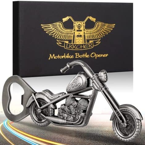 LKKCHER Motorbike Bottle Openers – Sleek Silver Motorcycles Gifts for Gents, Ideal for Xmas, Birthdays or Father’s Day. Perfect for Bikers, Beer Lovers & Everyone!