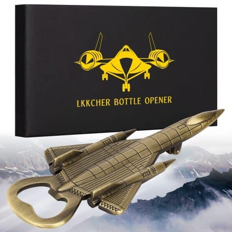 LKKCHER Beer Bottle Opener, Military Aircraft Gifts for Him, Gift Set with Box and Card, Ideal for Birthdays and Father’s Day.