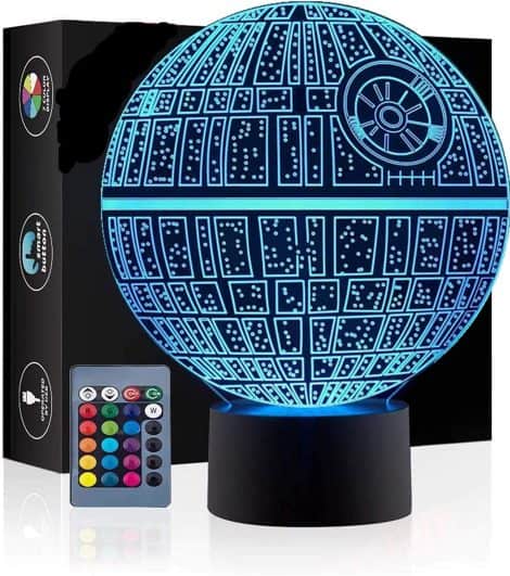 yiyicas 3D Illusion Lamp Night Light Bedside Lamp with Remote Control & USB Charger,7 Colours Auto Changing Touch Switch Desktop Décor Birthday Gift Fun Toy.