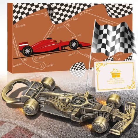 LULLEA Racing Car Presents for Blokes, Beer Opener, Special Bronze Ale for Him, Chap, Hubby, Pops, Papa, Dad Xmas, LU0305.