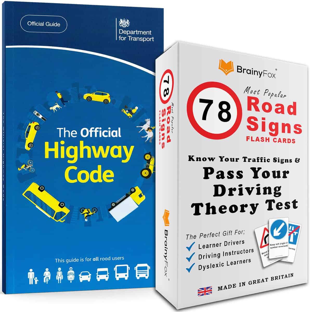 UK Driving Theory Test Kit: The Official Highway Code Book 2023 UK + 78 Road Signs Flash Cards. Teenage Boy Gifts Age 15 to 18 & Christmas Gifts for Teenage Girls 16-18