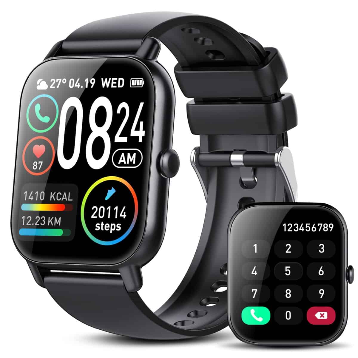 DUSONLAP Smart Watch for Men Answer/Make Call, 1.85" Touch Fitness Watch for Women Men, Smart Watch with 112 Sports, IP68 Waterproof, Heart Rate Monitor Step Counter Sports Smartwatch for Android iOS