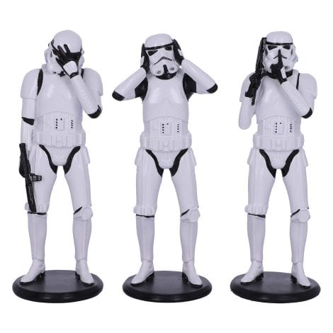 Nemesis Now’s Classic Stormtrooper Trio, a set of three sci-fi figurines, in white and measuring 14cm.