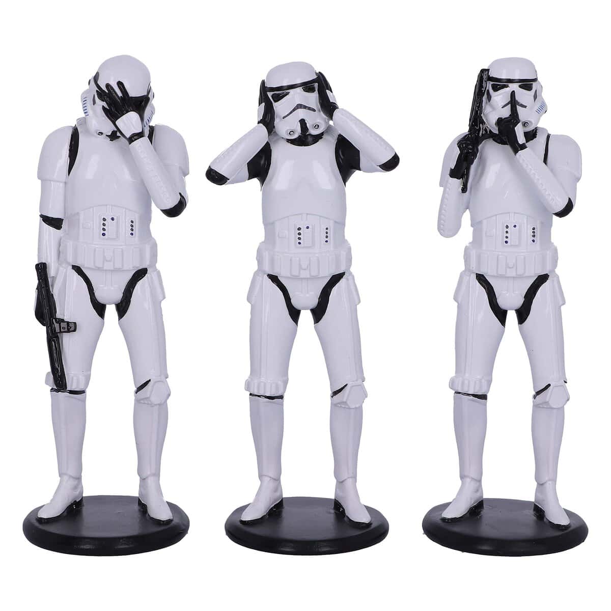 Nemesis Now Original Stormtrooper Three Wise Sci-Fi Figurines, White, 14cm