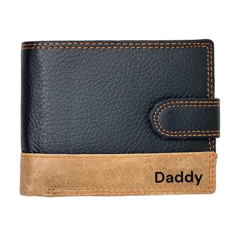 MORUCHA Personalised Men’s Wallet, Exclusive Engraved Genuine Leather, RFID Blocking, Engraved Gift for Him.