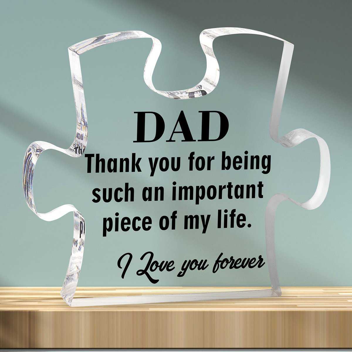 Merclix Dad Puzzle Shaped Acrylic Plaque Gifts for Dad Who Has Everything Dad Gifts from Daughter Dad Presents for Christmas Daddy Gifts from Son Fathers Day Dad Birthday Gifts Ideas