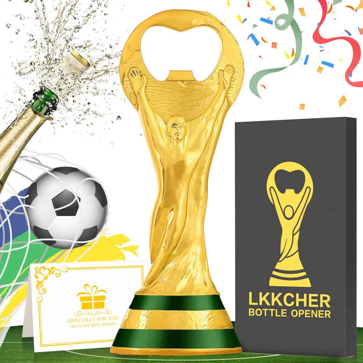 LKKCHER Trophy Beer Bottle Openers, Football Gifts Football Trophy for Football Fans, Beer Gifts for Men, Birthday Christmas Gifts for Men Him Husband Boyfriend Father, Present for Dad