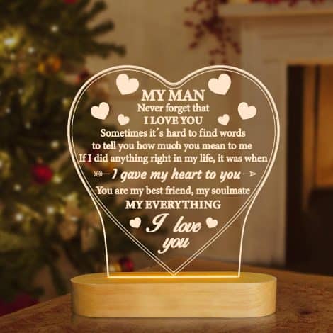 Anywin Gifts for Him, I Adore You to My Spouse’s Gifts with Cozy Illumination for Household Ornament, Birthday/V-Day/Xmas/Holiday Present, My Gratitude to Him