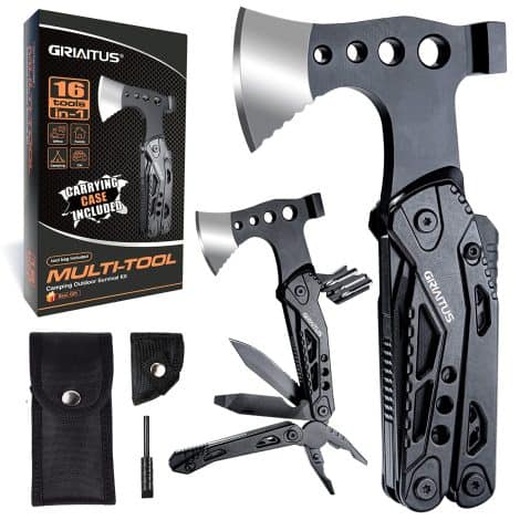 GIRIAITUS Camping Multitool, Enhanced 16-in-1 Survival Gear, Ideal Camping Toolset for Men and Dad.