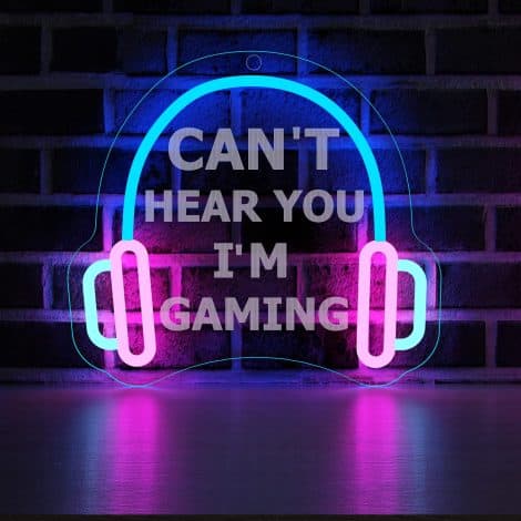 YuanDian Gaming LED Neon Lights with Gamer Neon Sign, ideal for game room decoration or gift for gamers.