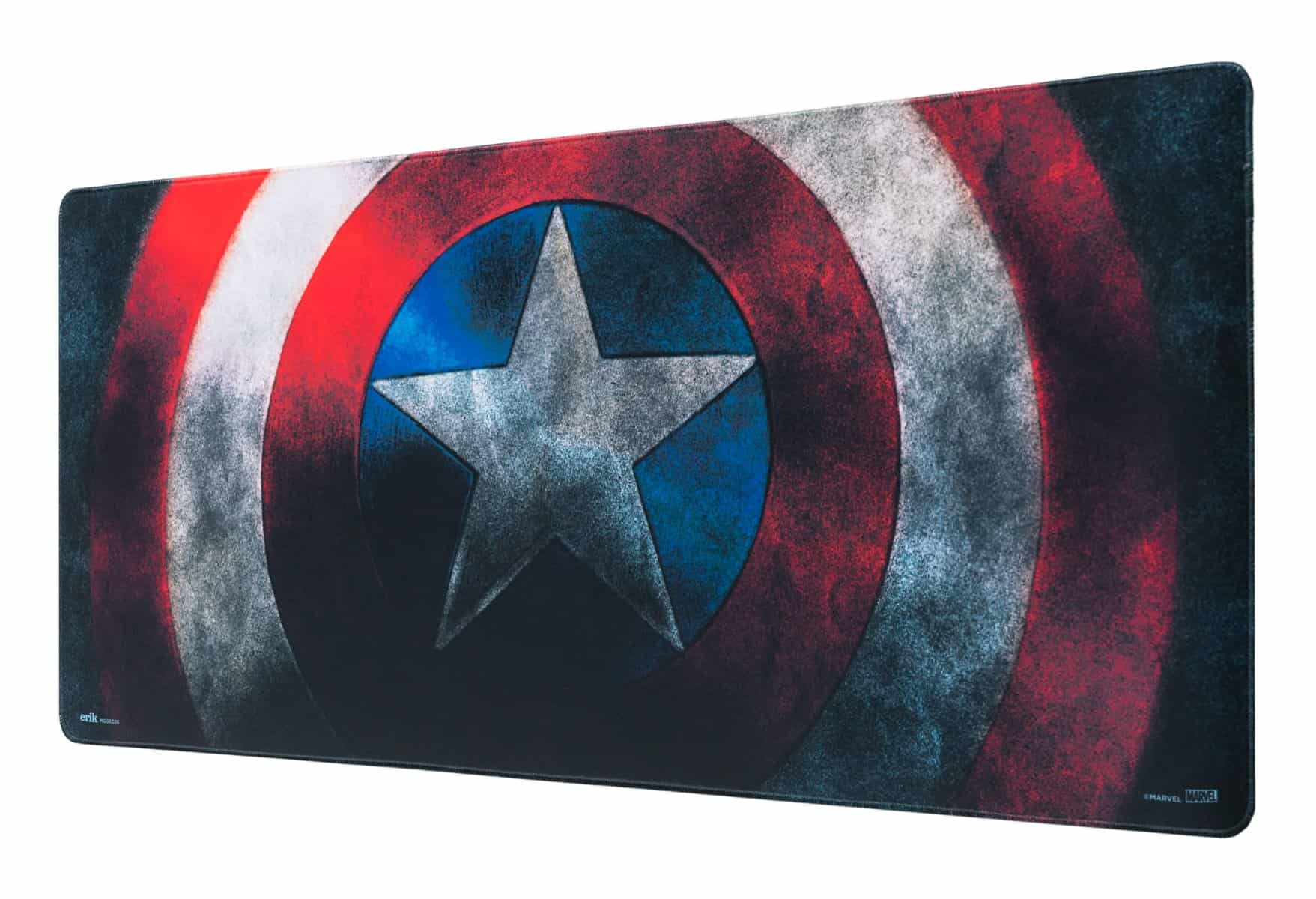 Grupo Erik Captain America Shield XXL Mouse Mat - Desk Pad - 31.5 Inch x 13.78 Inch Non-Slip Rubber Base Mouse Pad, Gaming Mouse Pad, Keyboard Mouse Mat - Captain America Gifts