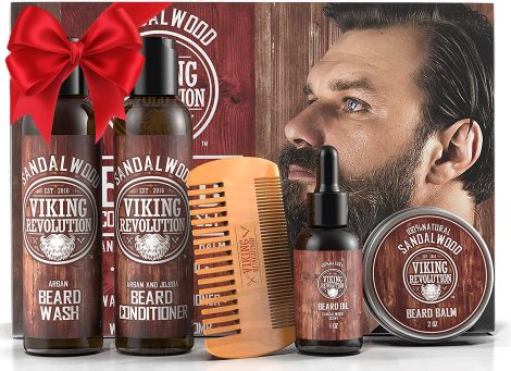 Complete Beard Care Set – Beard Maintenance Set for Gentlemen Conditions, Polishes and Relieves Beard Irritation – Includes Beard Shampoo & Conditioner, Beard Moisturizer, Beard Lotion and Beard Comb- Fragrance of Sandalwood