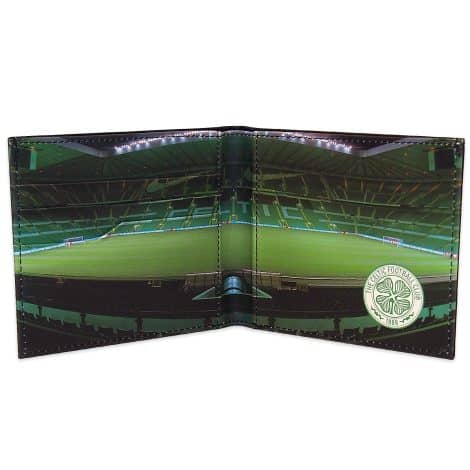 Celtic FC Official Football Gift Stadium Wallet Black with Embossed Club Crest, exclusively from Celtic FC Boutique.