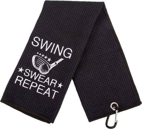 Humorous Golf Towel, Amusing Golf Towel for Gents’ Pristine Golf Spheres, Golf Presents for Blokes, Fun Golf Add-Ons, Golf Bag Towels with Clasp, Golf Wiping Towel, Golf Fanatic Birthday Presents