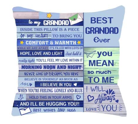 Bommex Grandad Gift Ideas – a reversible cushion cover for Grandad, a thoughtful gift for birthdays and Father’s Day.