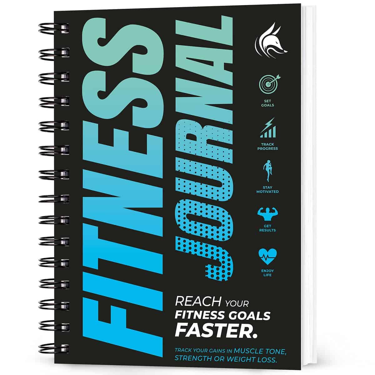 Clever Fox Fitness & Workout Journal/Planner Daily Exercise Log Book to Track Your Lifts, Cardio, Body Weight Tracker  SpiralBound, Laminated Cover, Thick Pages, A5 (Ocean Blue)