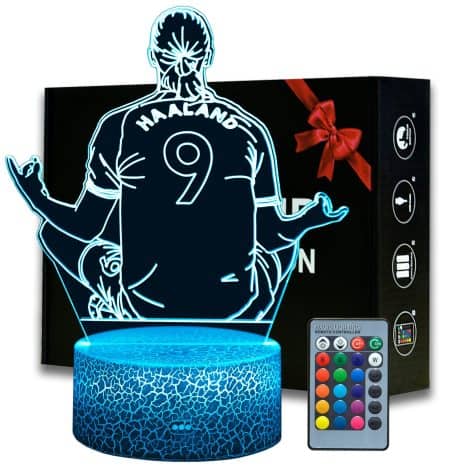 Magiclux Norway Football Player #9 Night Light for Boys,16 Colour Changing Dimmable with Remote, Football Decor Lamp. Ideal for Football Fans, Kids, Teens, Men – Perfect Birthday or Christmas Gifts.