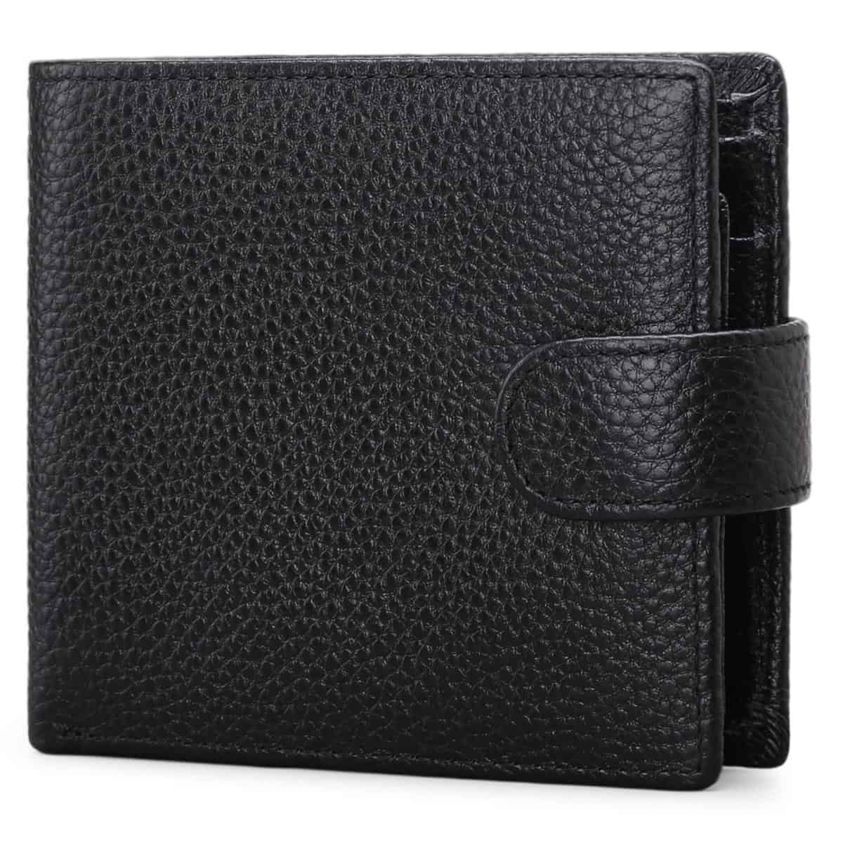 SENDEFN Wallets for Men with Coin Pocket Genuine Leather RFID Blocking Bifold Mens Wallet with ID Window Gift Box