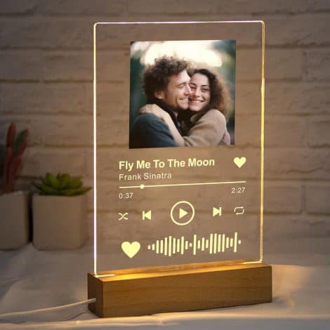 EDSG Spotify Plaque LED Acrylic Song with Photo Personalised Gifts for him, her, women, and men on special occasions.