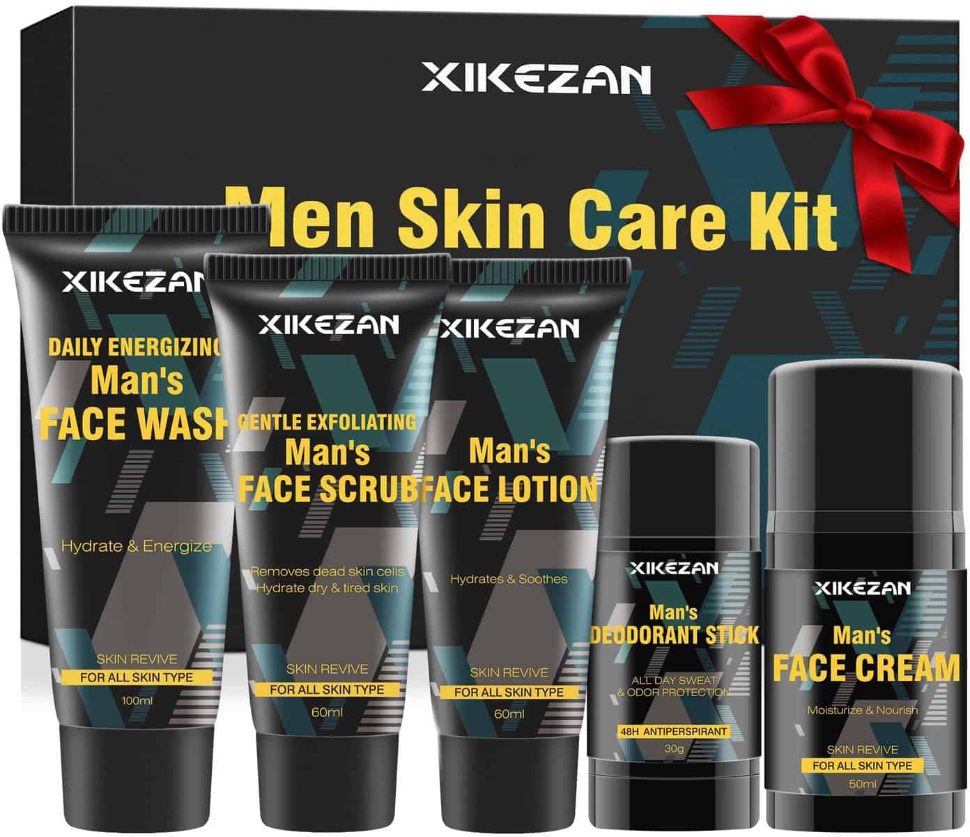 Mens Gifts for Men,Mens Skin Care Kit,Nourishe & Hydrate Skin w/Face Wash,Scrub,Lotion,Cream,Deodorant,Skin Care Set Unique Christmas Gifts for Men Him Dad Daddy Husband Boyfriend Teen Boys