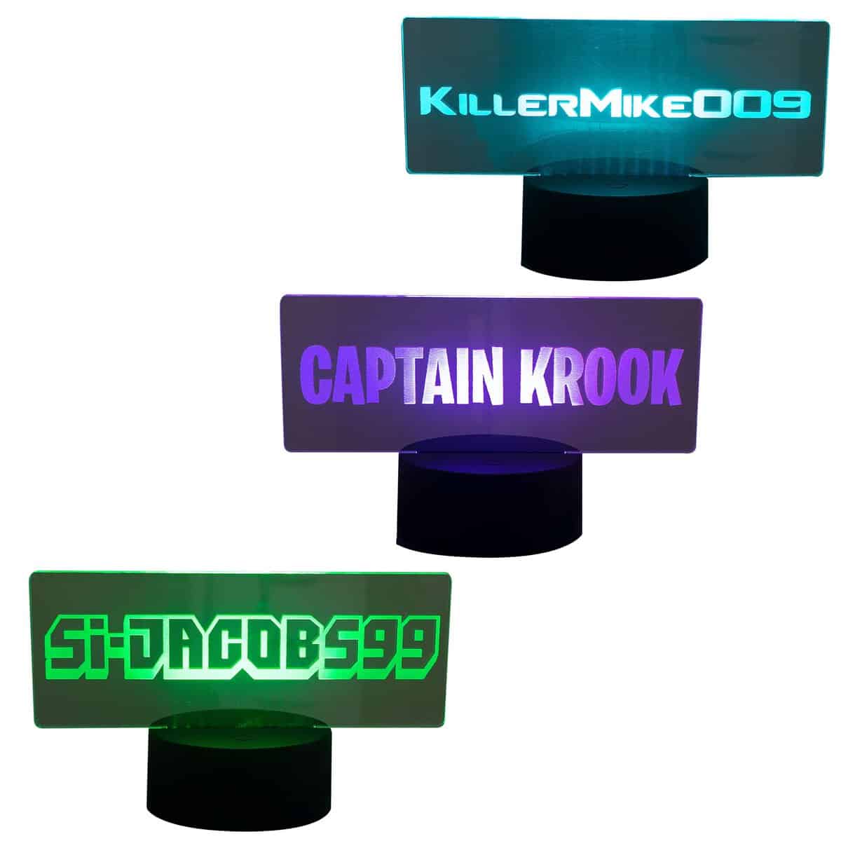 Personalised gamer name tag sign. Gaming name light up LED lamp. Games room light. Unqiue gift for online video gamers