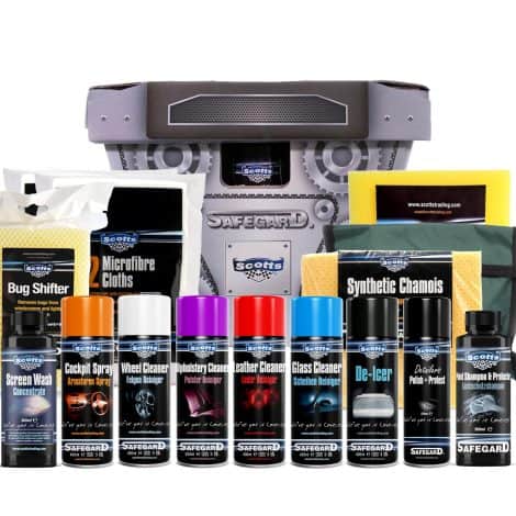 Scotts Ultimate V6 Car Cleaning Kit – 15-Piece Professional Valeting Set for Car Interior & Exterior.