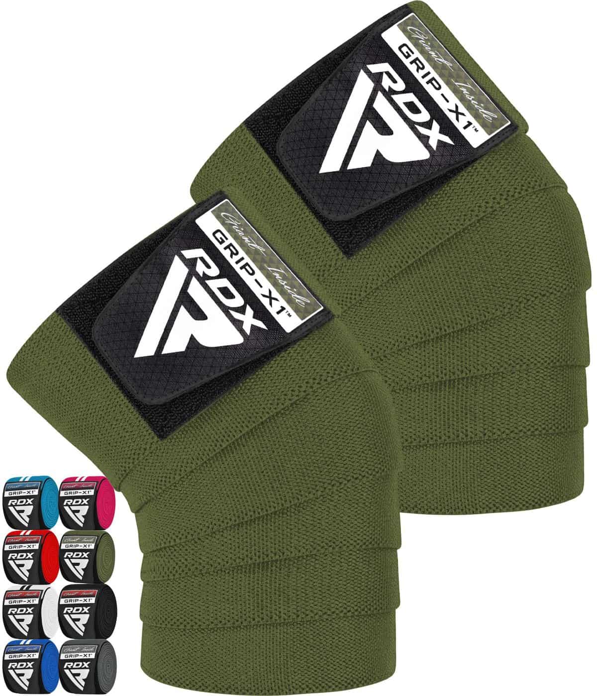 RDX Knee Wraps Pair Weightlifting, IPL USPA Approved, 78 Elasticated Straps for Gym Workout Fitness Squats Powerlifting,Men Women Training, Squatting Leg Press