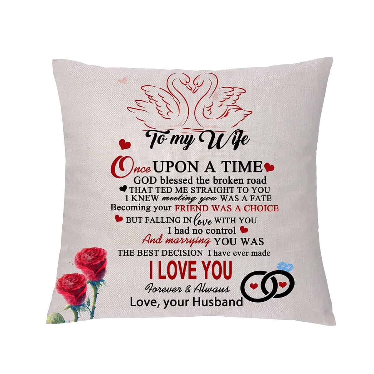 aligarian Couples Love Pillowcases Cushion Cover Wife Husband Pillow Case Wedding Anniversay Gift Valentines Day Birthday Best Man Woman Wedding Him Her Sweet Home Decorations (Type 2)