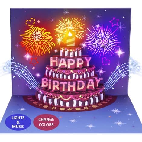 FITMITE Birthday Cards, LIGHTS & SOUND Pop up Happy Birthday Card Birthday Gifts for Women Men Husband Wife Kids Greeting Cards With Envelopes -> FITMITE Birthday Cards that have lights and sound, a pop-up design, perfect for gifting to loved ones.