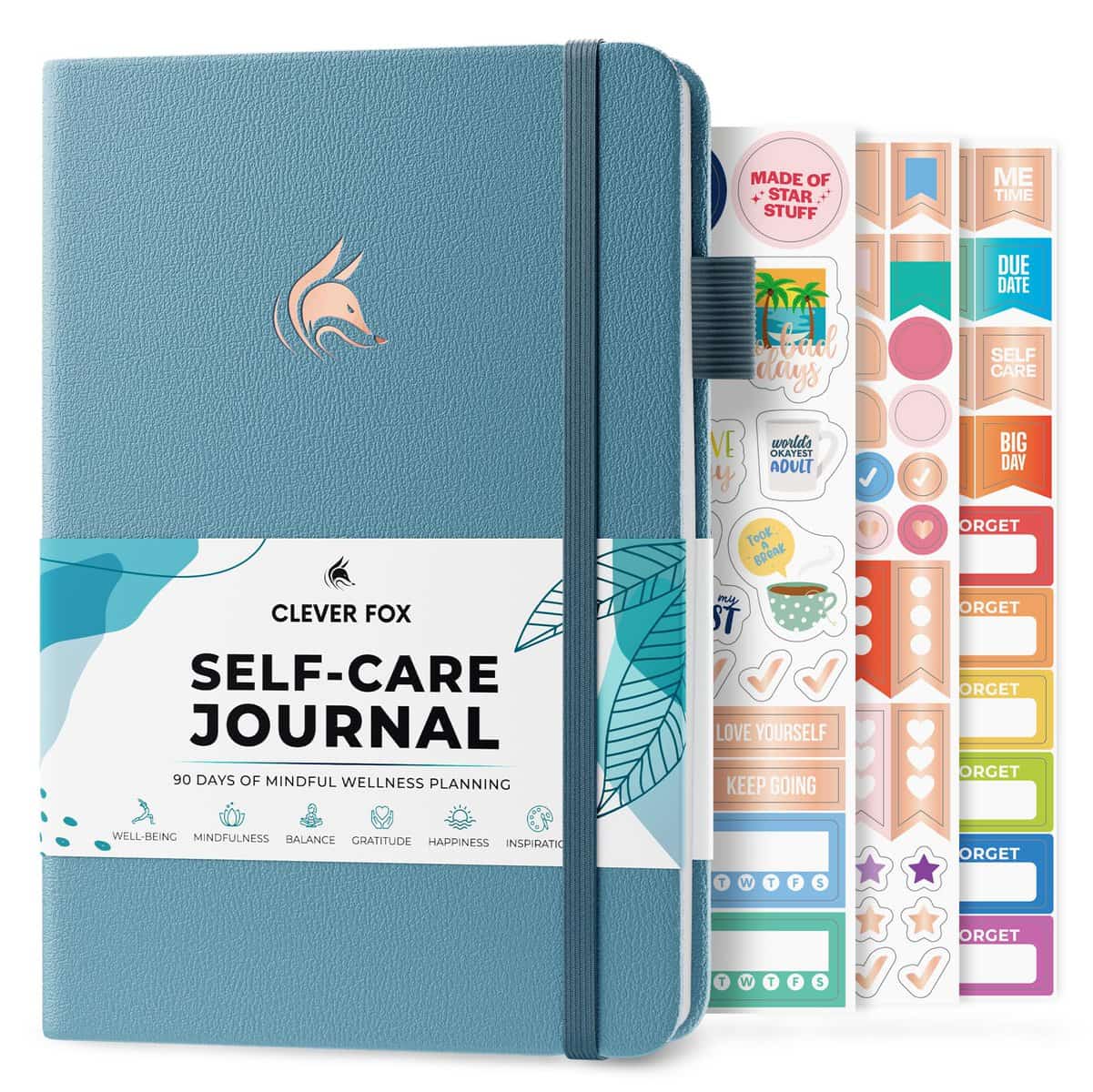 Clever Fox Self-Care Journal  Wellness & Daily Reflection Notebook  Mental Health & Personal Development Journal  Self-Care, Meditation & Mood Journal for Women & Men  A5 Size (Aquamarine)