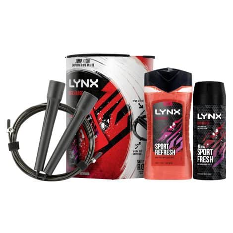 Lynx Recharge Sport Fresh Duo – Men’s 3 Piece Set with Shower Gel, Body Spray, and Skipping Rope.