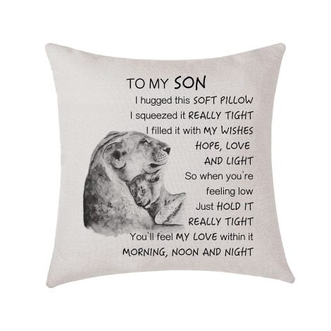 Cushion cover for the son – a birthday gift from Mum and Dad with love.