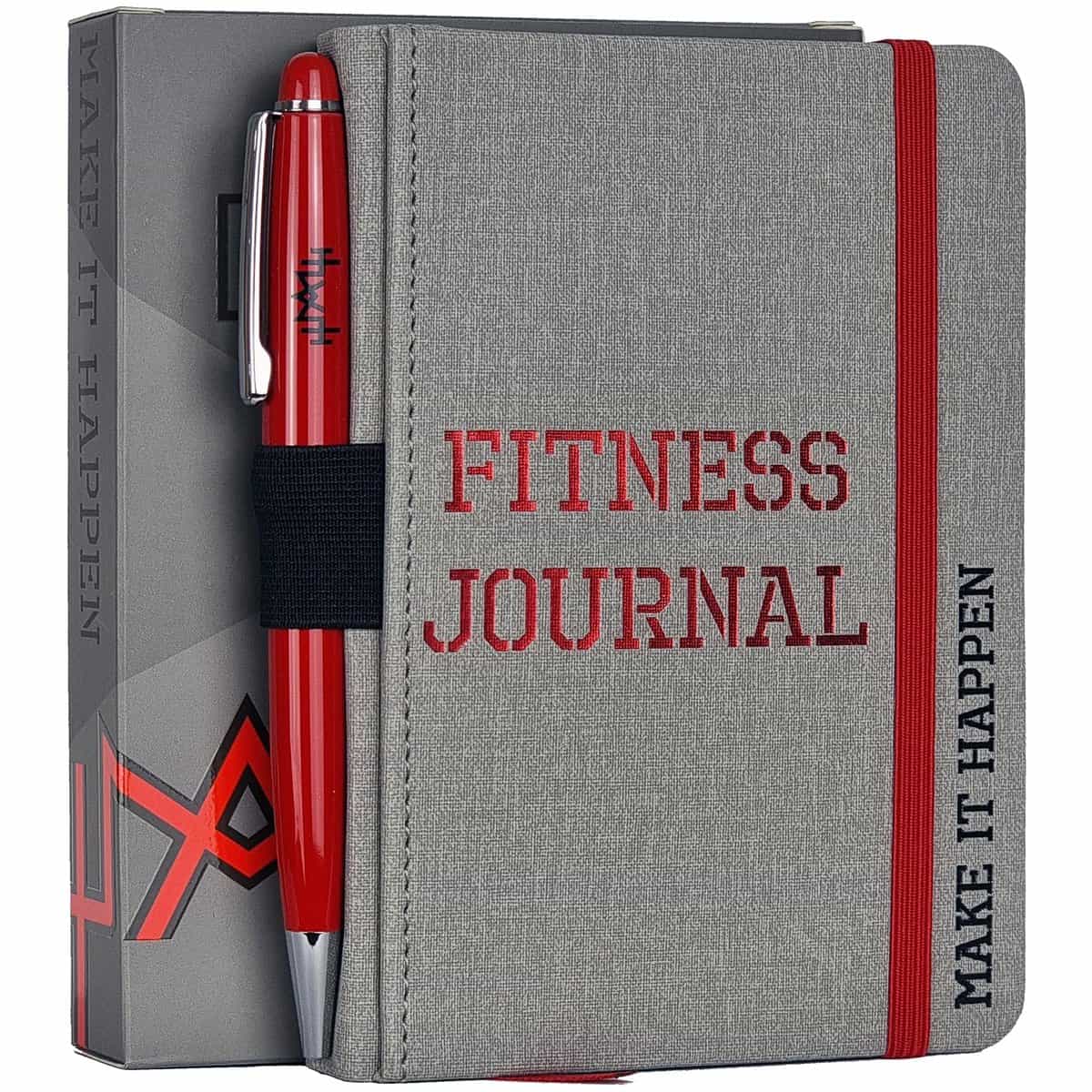 MaLetics  A6 Pocket Fitness Journal  Set 15 Goals, Track 93 Workouts, Measure Progress & Log 24 Personal Records  Sweatproof Design, Daily Planner & Exercise Log Book For Men & Women - Red