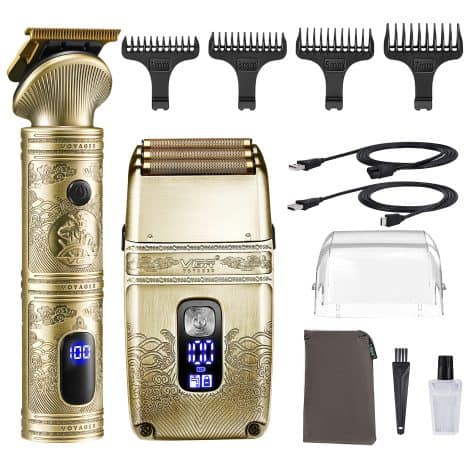 VGR Him Hair Trimmer & Electric Razor for Men – a complete men’s grooming kit with cordless waterproof features.