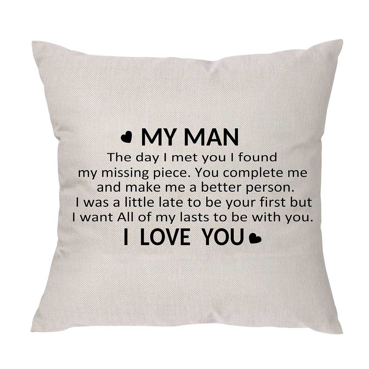 Gifts for Boyfriend I Love You Throw Pillow Cover for Husband Gifts from Wifey Girlfriend Birthday Gifts for Him Men Hubby Groom Bride Wedding Christmas Valentine's Day Home Decoration