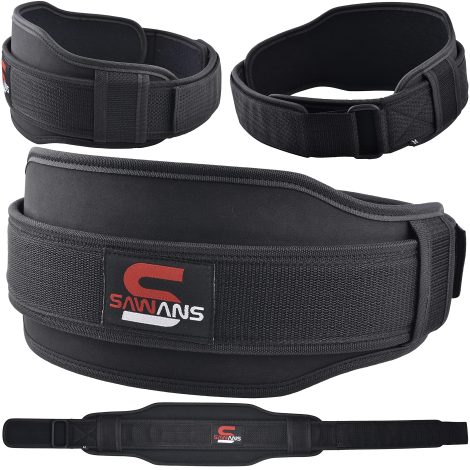 Weightlifting Belt, Gym Fitness Belt, Double Strength Neoprene Bodybuilding Belt, for Men and Women Supporting Powerlifting, Squats, and Deadlifts.