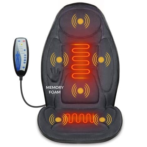 Snailax Back Pain Seat Massager: A heat-equipped chair pad providing pain relief, ideal as a gift for dads.