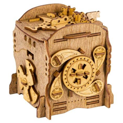 iDventure Cluebox – Captain’s Nemo Nautilus – Escape Room game – Wooden 3D puzzle – Challenging brain teaser – Ideal gift for men – Treasure chest coin bank