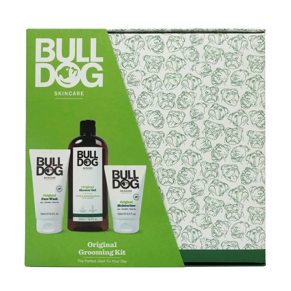 Bulldog Skincare - Original Grooming Kit, Gift Set for Men (x1 Moisturiser 100ml, x1 Face Wash 150ml, Shower Gel 500ml), Mixed